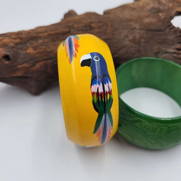 Green & Yellow w/ Parrot Bracelet Set - Picture 5 of 6